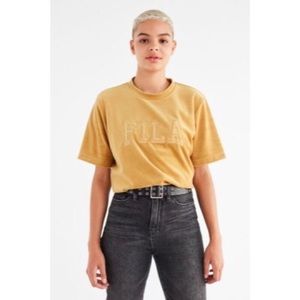 FILA x Urban Outfitters Gold Velvet Shirt
